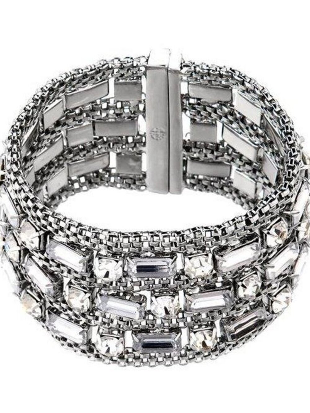NWT Rhinestone Nicole Miller mesh bracelet With magnetic closure - Picture 1 of 3
